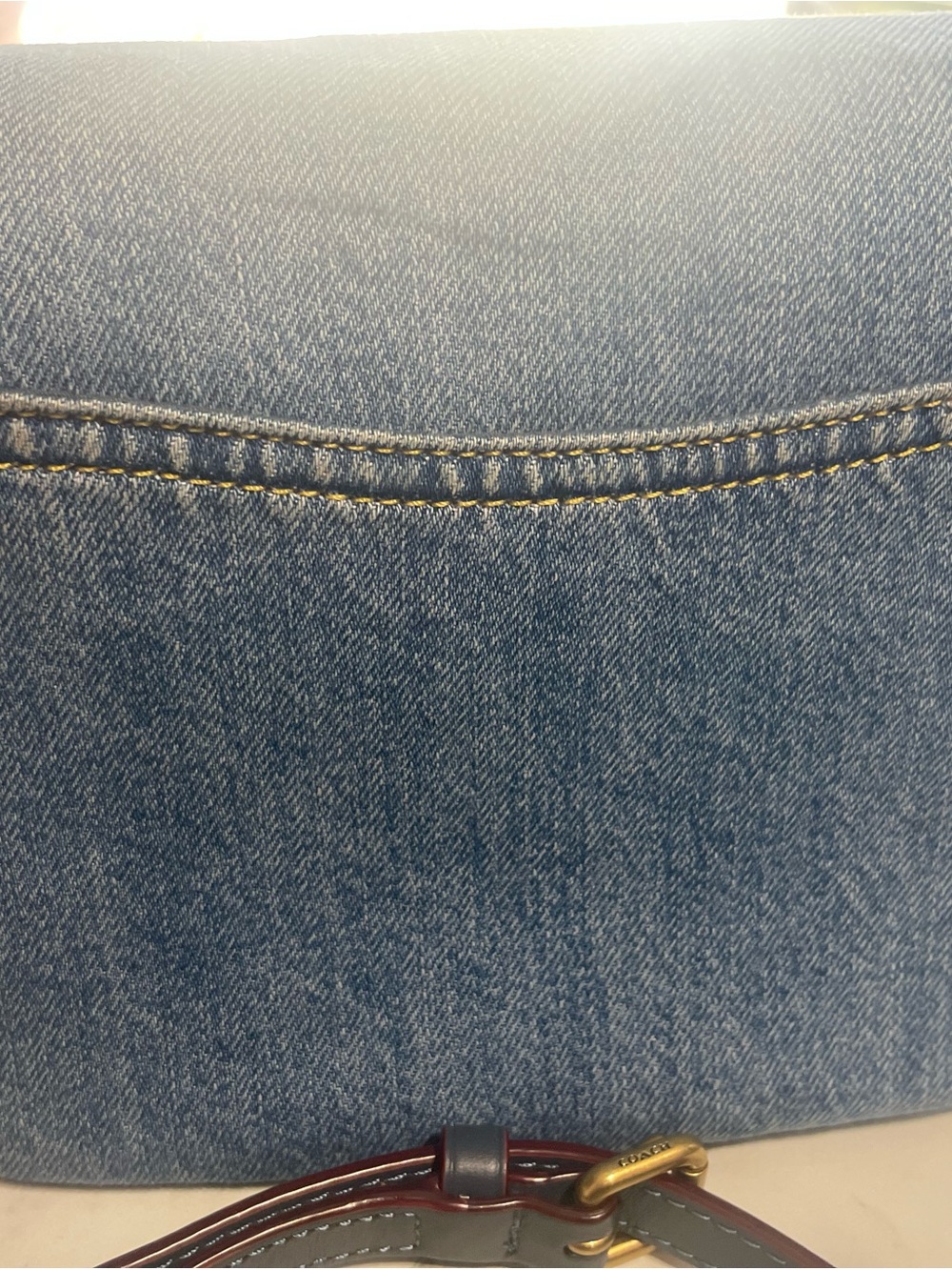 Coach Cassie 19 Denim & Leather Crossbody Bag (Missing Brass Chain Strap) - Picture 4 of 9